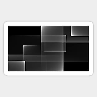 Abstract square and rectangle shapes illustration background Black and white Sticker